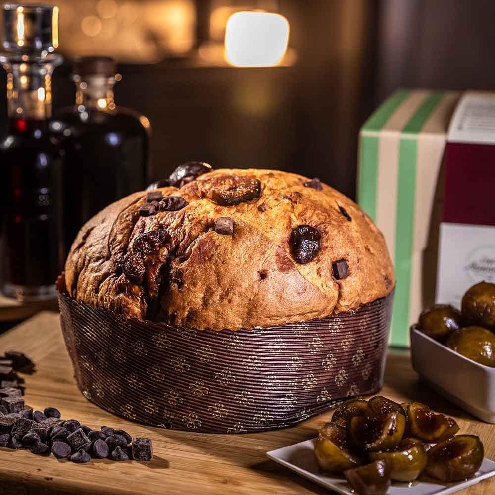 panettone artigianale fichi vino rosso cioccolato fondente